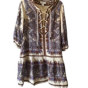 House of Harlow 1960 Cream and Blue Paisley